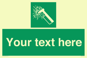 Custom sign safe condition emergency hammer